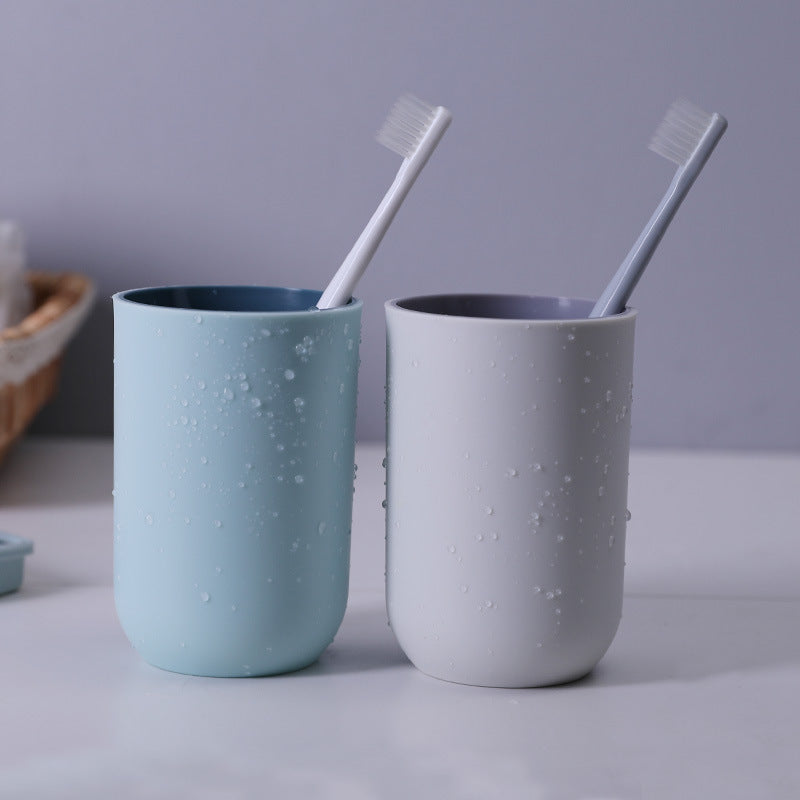 Minimalist Two-Tone Plastic Mouthwash Cup | Couple Toothbrush Cup | Multifunction Bathroom Tumbler
