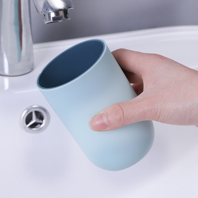 Minimalist Two-Tone Plastic Mouthwash Cup | Couple Toothbrush Cup | Multifunction Bathroom Tumbler