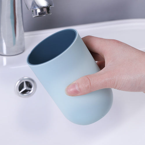 Minimalist Two-Tone Plastic Mouthwash Cup | Couple Toothbrush Cup | Multifunction Bathroom Tumbler